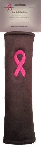 Click Here to See More Images Sisters4hope S4HP111G Pink Ribbon Seat Belt Cushion-Grey