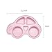 4pcs Bamboo Divided Plates for Baby Feeding, Non Toxic & Safe Toddler Plates, Eco-Friendly Tableware for Baby Toddler Kids Bamboo Toddler Dishes & Dinnerware Sets, Car Plates
