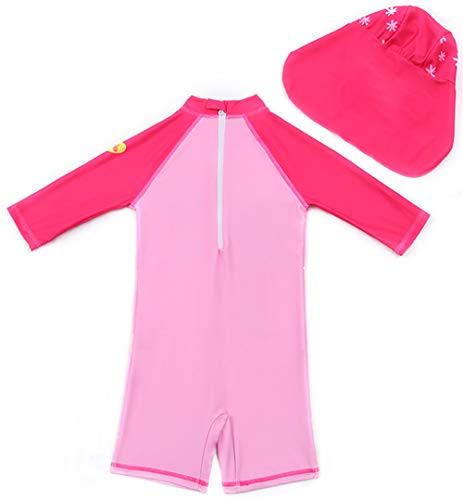 Baby Toddler Girls Unicorn Swimsuits One Piece Swimwear Bathing Suits Rash Guard UPF 50+ (Shy Unicorn, 4-5 Years)