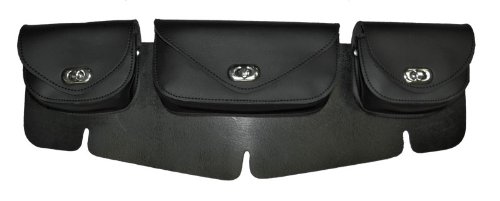 Vance Leather 3 Compartment Windshield Bag