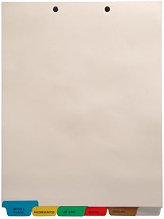 Stock Medical Chart Divider Sets, Bottom Tabs, 1/6th Cut (65 Sets of 6 Tabs) - (2 Boxes)