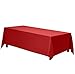 Gee Di Moda Rectangle Tablecloth - 70 x 120 Inch Red Table Cloth for 6 or 8 Foot Rectangle Table - Heavy Duty Washable Fabric - for Buffet Table, Holiday Party, Dinner, Wedding & Baby Shower