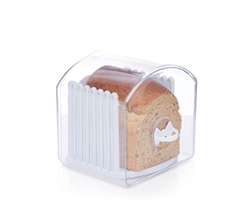Kitchen Craft Stay Fresh Expanding Bread Keeper - Bread Bin with Bread Slicer Guide, Plastic - Large