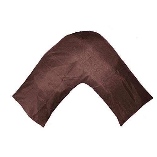 Gyulin Silky Soft Satin Soild Envelope Style V Shaped/Tri/Boomerang Pillow Cover Pillowcase Pillow Protector Cushion Cover for Orthopaedic/Pregnancy/Nursing Pillows,Only Cover No Insert Chocolate