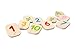 PlanToys Wooden Braille Number Tiles 1-10 (5654) | Sustainably Made from Rubberwood and Non-Toxic Paints and Dyes