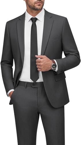 WEEN CHARM Mens Suits 2 Piece Slim Fit One-Button Wedding Tuxedo Suit Set at Amazon