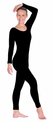 Eurotard 44129 Adult Microfiber Long Sleeve Unitard (Black, Medium)