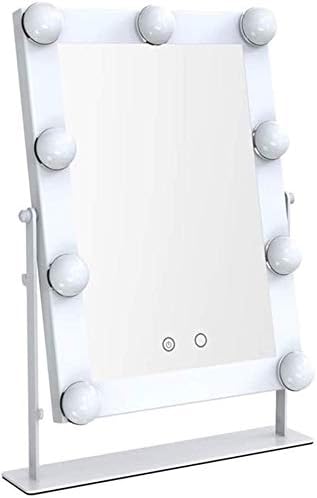 メイクアップミラー/ミラーメイクアップミラーバニティミラーLEDライト付き電球メイクアップドレッシングテーブル用照明キット| 9つの調光可能な電球（白）バットを備えたハリウッドスタイルのメイクアップミラーLED
