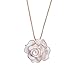 Lureme 3D Enamel White Rose Shaped Pendant Gold Tone Long Chain Necklace for Women Girls 01001256-1