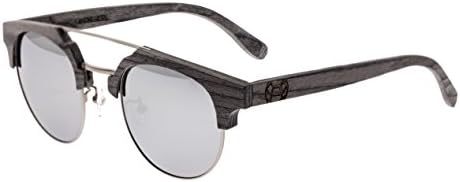 Earth Wood Kai Polarized Cateye Sunglasses, Silver//Silver, 47 mm 1
