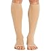 Compression Socks for Women and Men 20-30 mmHg - Knee High Toeless Compression Support Socks for Circulation during Travel, Flights, Nursing - Beige, X-Large - AB211