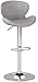 Flash Furniture Denville 2 Pack Contemporary Gray Fabric Adjustable Height Barstool with Curved Back and Chrome Base