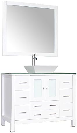 Alya Bath AW-125-42-W Leeds Modern Single Bathroom Vanity, White, 42"