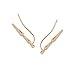 Humble Chic Women's Cutout Triangle Ear Climbers - Arrow Shaped Crawler Stud Cuff Earrings