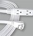 Oxford Light TOP RATED 8-Ft White Extension Cord 3 Outlet Indoor/Outdoor Extension Cord, OL454418 White, Flat Plug Flat Extension Cord, 3-Wire, White, 8-Foot, 16AWG UL Listed