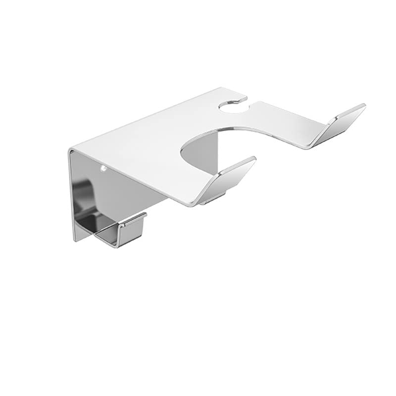 Photo 1 of Hair Dryer Holder JWCE Blow Dryer Holder Wall Mounted Fit for Most Hair Dryers Self-Adhesive or Punch Installation for Bathroom (Silver)