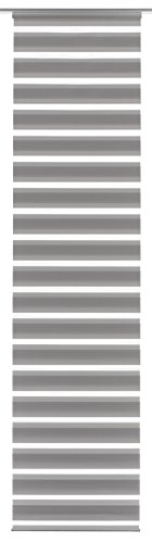 Gardinia Panel Curtain (1 piece), Sliding, Double Rolling Blind Feel, Panel Curtain Day + Night, Innovative + Patented Technology, Silver/Grey, 60 x 245 cm (WxH)