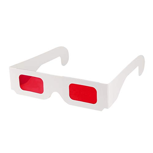 uxcell Secret Decoder Glasses Red-Red Filters Lens White Foldable Frame 3D Glasses 5pcs