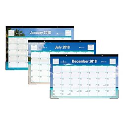 Blue Sky 2018 Monthly Desk Pad Calendar, 17" x 11", Endless Summer - 103566