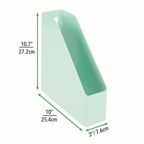mDesign Plastic Slim Vertical File Folder Bin Storage Organizer with