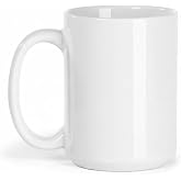 QHJDZGSLZ 1Pcs 15oz Sublimation Mug, Ceramic Coffee Cup | Sublimation Blanks, White Cups for DIY Sublimation Printing, Painting and Personalized Gifts