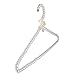 SODIAL(R) White Plastic Beaded Bow Hanger Hook Rack For Adult 39cm