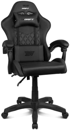 DR35 – Sedia Gaming Ergonomica Professionale con Braccioli 2D Regolabili, Supporto Lombare e Cervicale, Reclinabile a 135°, Rivestimento in Pelle Sintetica, Ruote Silenziose, Nero