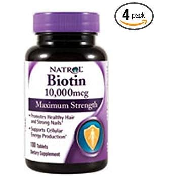 Amazon.com: Natrol Biotin, Maximum Strength, 10,000 mcg Tablets 100 ea ...