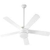 Quorum International 52" Maxwell Ceiling Fan with LED Light in Studio White Finish, 37525-8