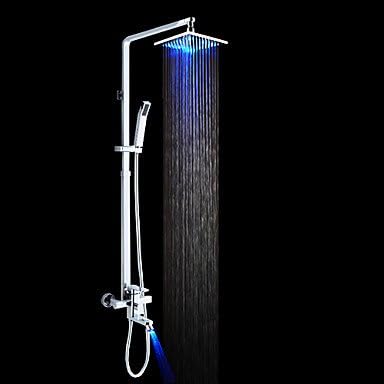 Color Changing Led Shower Faucet With 8 Inch Shower Head And Hand