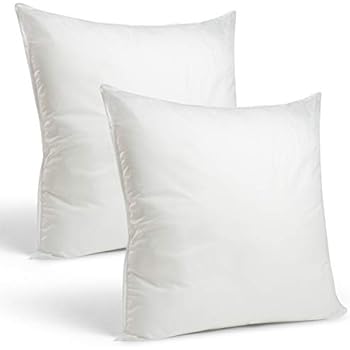 Set of 2-26 x 26 Premium Hypoallergenic European Sleep Pillow Inserts Sham Square Form Polyester, Standard/White - Made in USA
