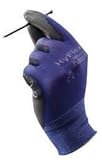 Ansell 11-618-10 Size 10 HyFlex 18 Gauge Ultra Light Weight Multi-Purpose Abrasion Resistant Black Polyurethane Palm Coated Work Gloves With Blue Nylon Liner And Elastic Knit Wrist (12/PR)