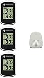 Ambient Weather WS-04-3 Tri Zone Wireless Thermometer with Indoor and Outdoor Temperature (black)