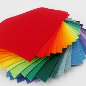 25 Felt Sheets - 12"X12" Rainbows Colors - Made in USA - Merino Wool Blend Felt - OTR Felt