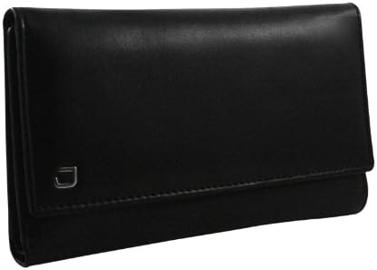 Suvorna HIDE Women's Trifold Genuine Cow Leather Wallet Purse Black Color 105 (Black)