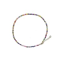 AEVIO Rainbow Choker Colorful Seed Beads Short Necklace Fashion Jewelry Accessories for Summer Hawaii Beach, Trend All-Match for Girls and Ladies