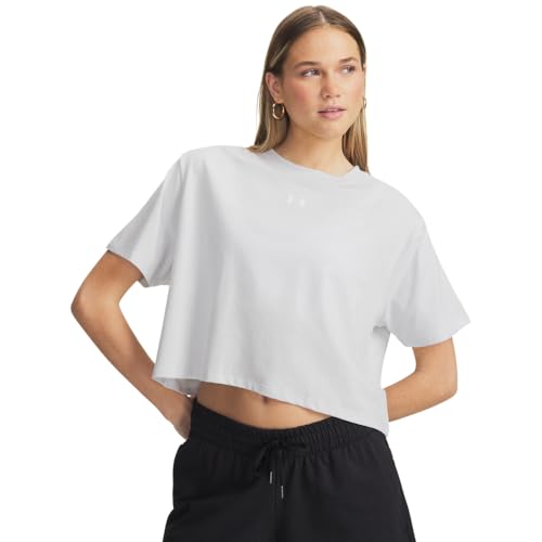 Under Armour Women's Rival Boxy Tee Solid, (023) Distant Gray Medium Heather /…