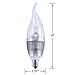 LEDMO LED Candle Bulbs, E12 3W, 25W Equivalent, White 6000K, 270LM, CRI80, Non- Dimmable, LED Candelabra Bulb, 6-Pack, Silver, (Flamp Tip)