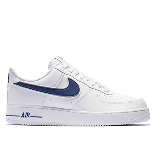 Nike Mens Air Force 1 07 3 Leather Synthetic White Deep Royal Trainers 10.5 US