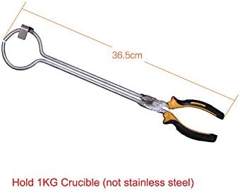 2KG 3KG 5KG 8KG Stainless Steel Tong Clamp Crucible Pliers Holder for Gold Melting Furnace (Hold 1KG Crucible(Not Stainless Steel))
