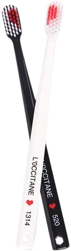 Photo 1 of 2 Pcs Toothbrushes Black and White Heart Shaped Couple toothbrushes eco Friendly Nano toothbrushes Dental Care Brush Manual Toothbrushes, Accessories