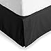 Bare Home King Bed Skirt - 15-Inch Tailored Drop Easy Fit - Bed Skirt for Beds - Center & Corner Pleats (King, Black)