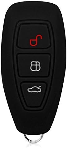 Eximone [2 Pack] Silicone Protective Car Key Cover Protector Skin for Ford (Black)