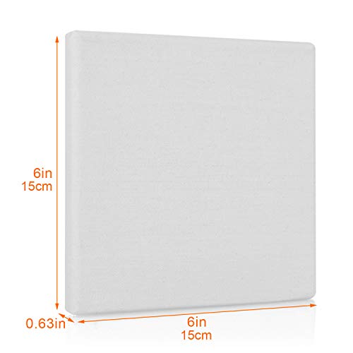 STARVAST Mini Painting Canvas Panels 6 X 6" Pack of 12, Cotton Pre Stretched Canvas Boards For for Artists, Students & Kids Making Small Acrylics Oil Projects