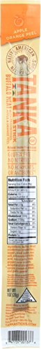 Bison Pemmican Meat Stick with Buffalo & Cranberries by Tanka, Gluten Free, Beef Jerky Alternative, Apple Orange Peel, 1 Oz, Pack of 24