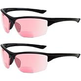 Medspex Sport 202BF Bifocal Reading Safety Glasses Readers Men Women Anti Fog Wrap Around Tinted UV Protection Semi-Rimless