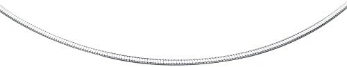 14k White Gold 16 Inch 2mm Classic Omega Necklace Lobster-clasp