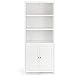 Tangkula Bookcase with Doors, 3 Tier Open Book Shelving, Freestanding Wooden Display Bookcase with Double Doors, Ideal for Home Office Living Room, Library with Doors, White Finish (White)