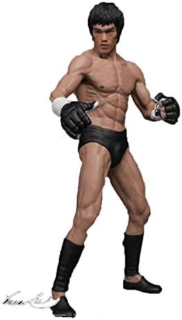 LULUDP Cartoon Character Anime Model Bruce Lee Chinese Kung Fu Bruce Lee Statue 1/12 Boxed Character Movable Statue Decorations/Birthday Gift 19cm