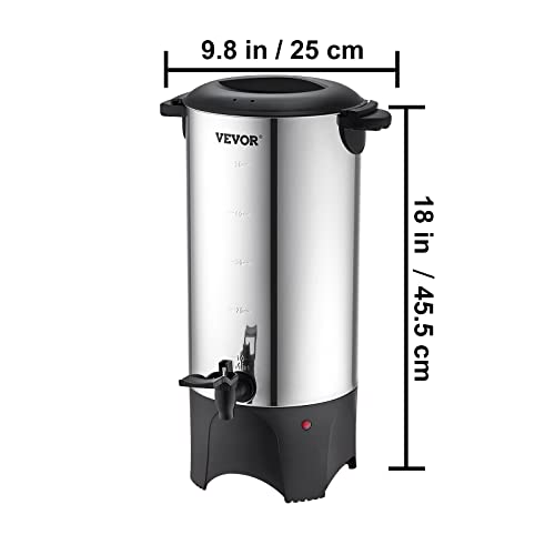 VEVOR Commercial Coffee Urn, 50 Cups Stainless Steel Large Coffee